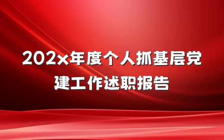 202x年度个人抓基层党建工作述职报告