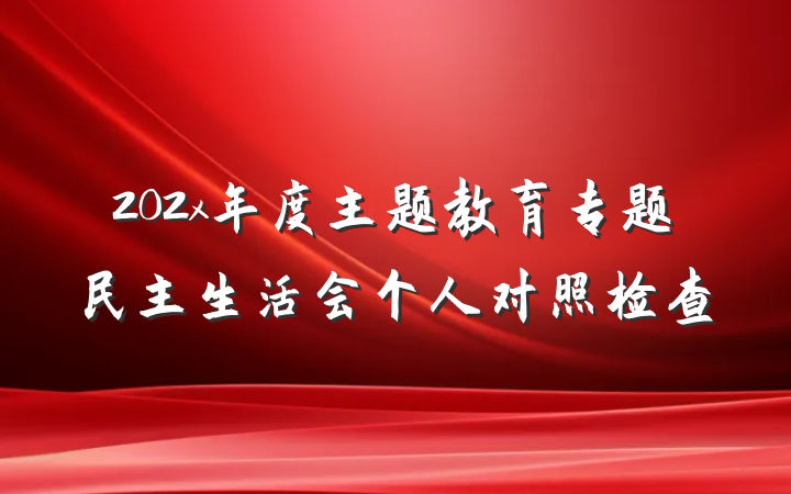 202x年度主题教育专题民主生活会个人对照检查