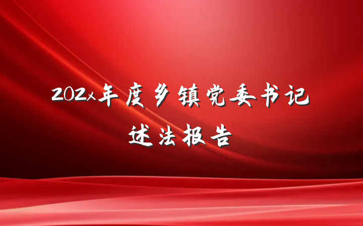202x年度乡镇党委书记述法报告