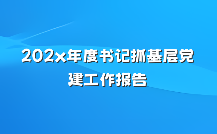 202x年度书记抓基层党建工作报告