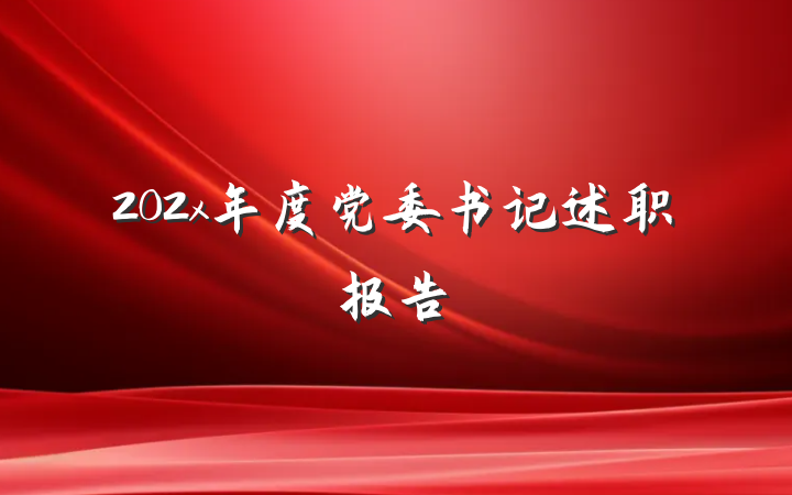 202x年度党委书记述职报告