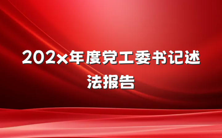 202x年度党工委书记述法报告