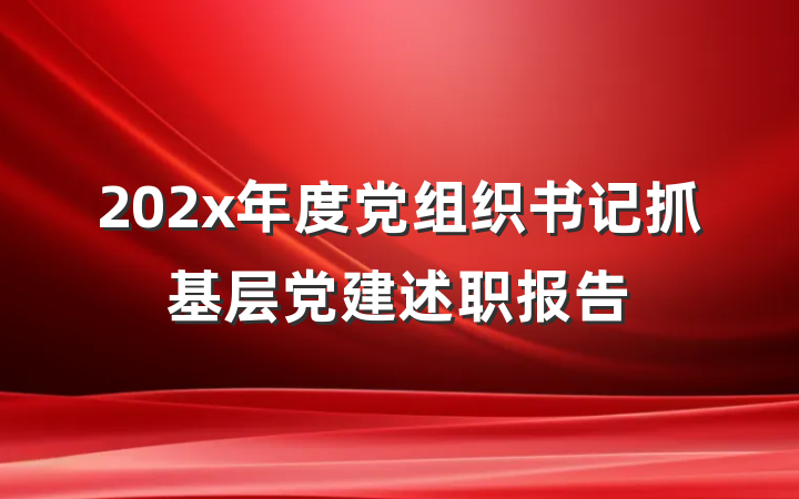 202x年度党组织书记抓基层党建述职报告
