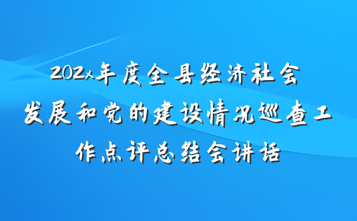 202x年度全县经济社会发展和党的建设情况巡查工作点评总结会讲话