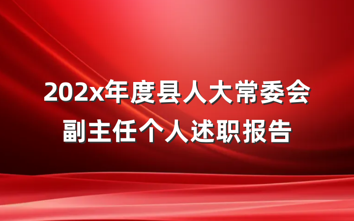 202x年度县人大常委会副主任个人述职报告