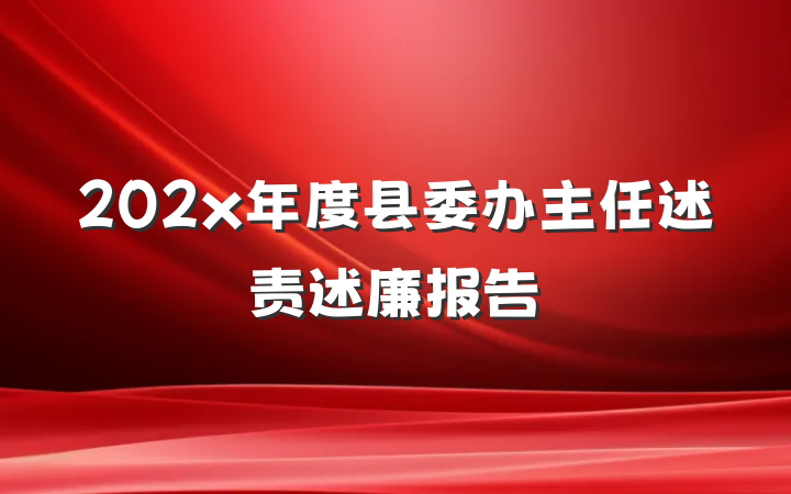 202x年度县委办主任述责述廉报告