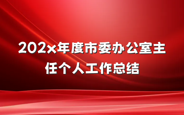 202x年度市委办公室主任个人工作总结