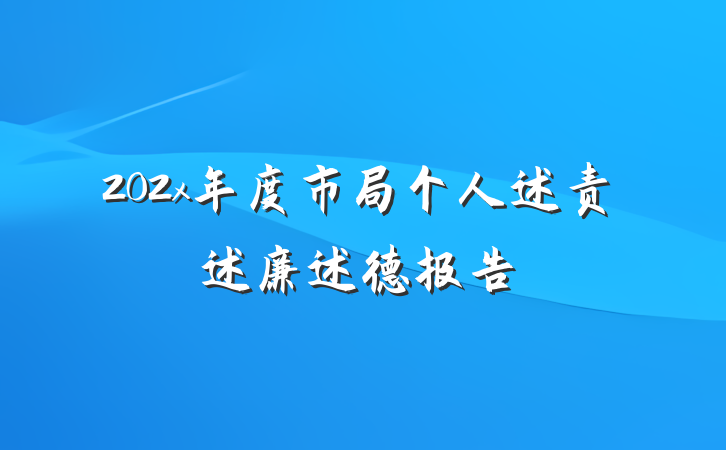202x年度市局个人述责述廉述德报告