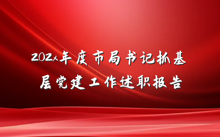 202x年度市局书记抓基层党建工作述职报告