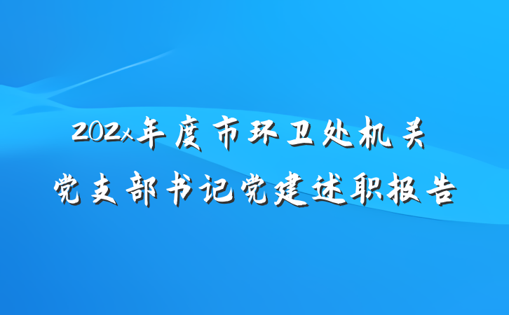 202x年度市环卫处机关党支部书记党建述职报告