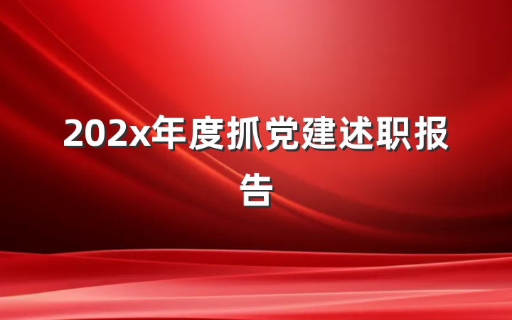 202x年度抓党建述职报告