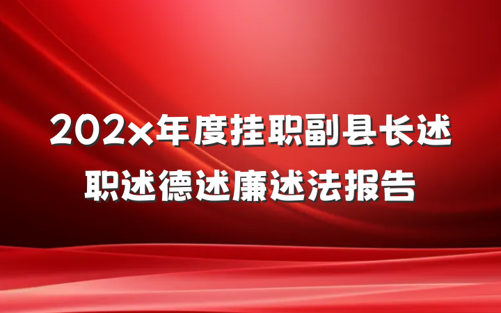 202x年度挂职副县长述职述德述廉述法报告