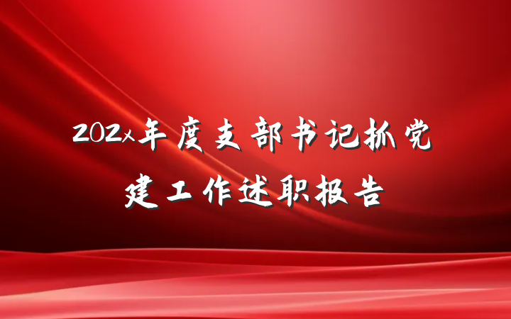 202x年度支部书记抓党建工作述职报告