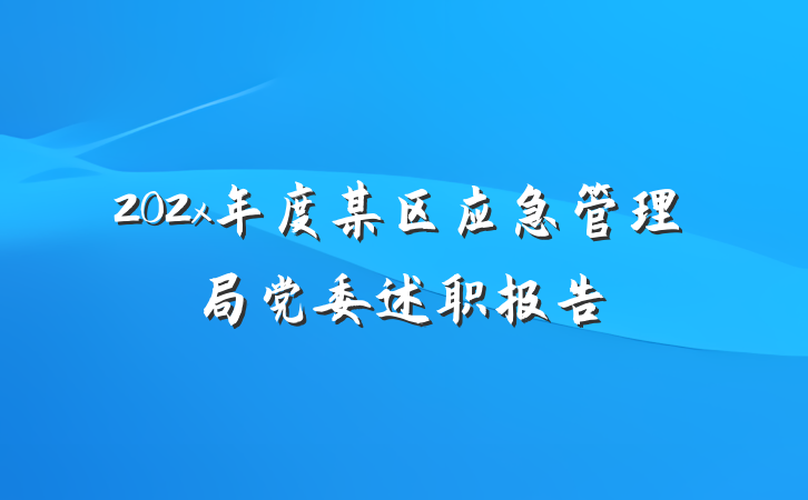 202x年度某区应急管理局党委述职报告