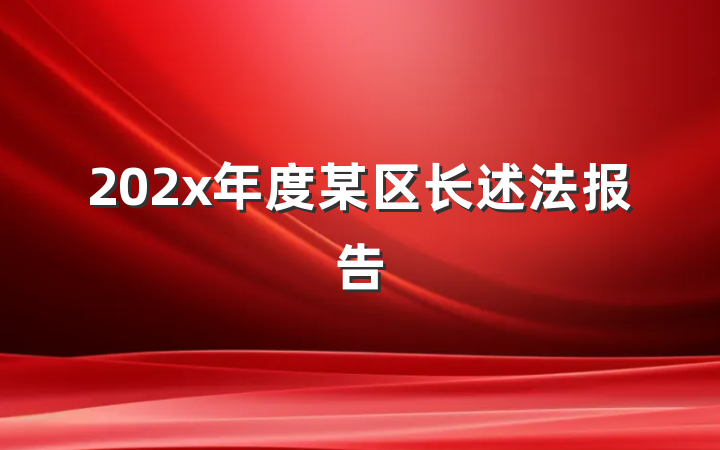 202x年度某区长述法报告