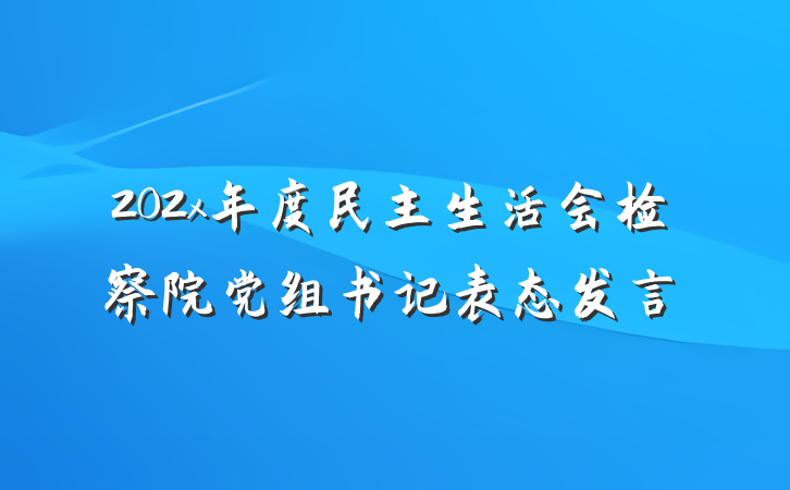 202x年度民主生活会检察院党组书记表态发言