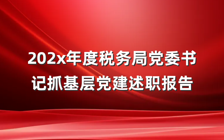202x年度税务局党委书记抓基层党建述职报告
