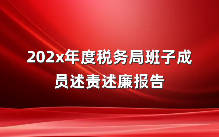 202x年度税务局班子成员述责述廉报告
