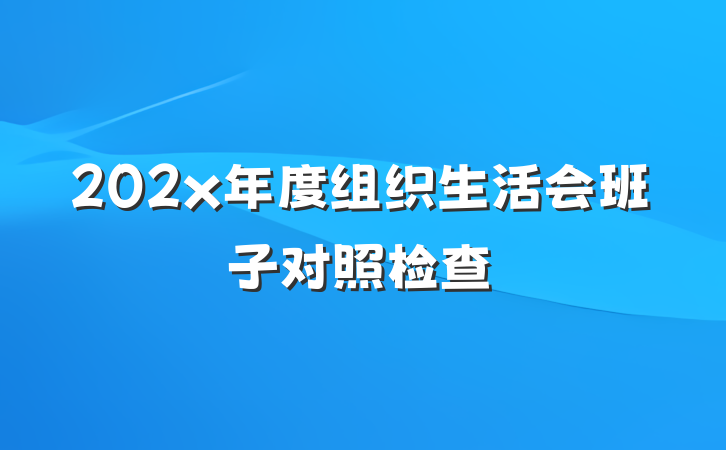 202x年度组织生活会班子对照检查