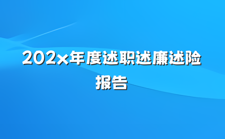 202x年度述职述廉述险报告