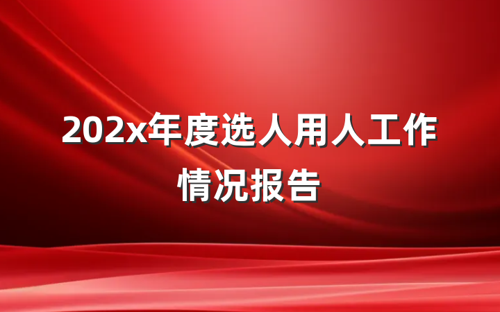 202x年度选人用人工作情况报告