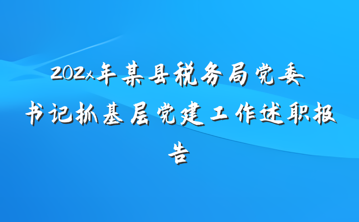 202x年某县税务局党委书记抓基层党建工作述职报告