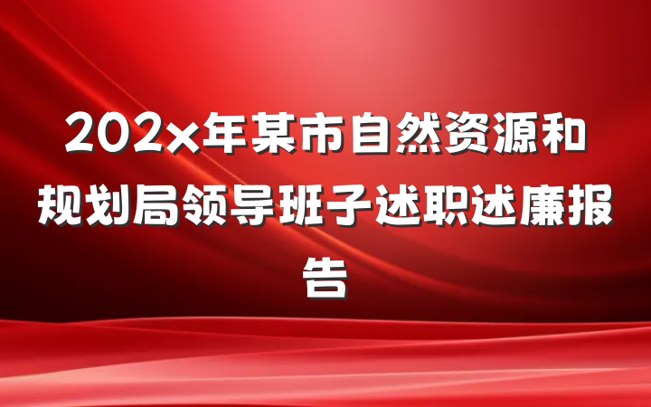 202x年某市自然资源和规划局领导班子述职述廉报告