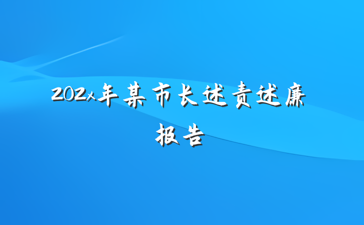 202x年某市长述责述廉报告
