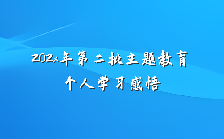 202x年第二批主题教育个人学习感悟