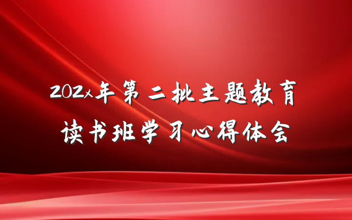 202x年第二批主题教育读书班学习心得体会
