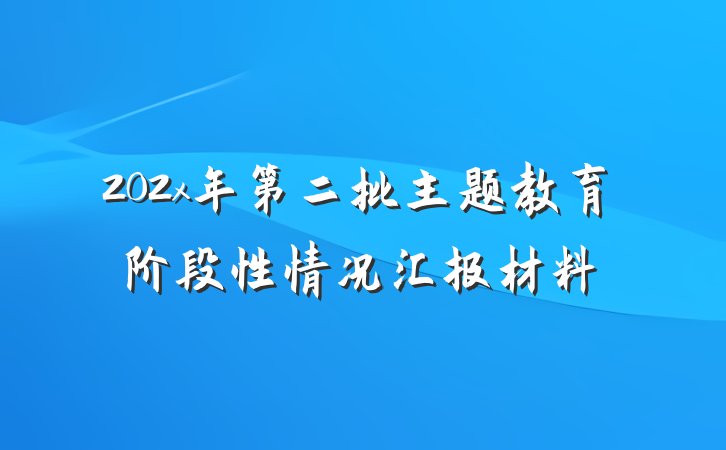 202x年第二批主题教育阶段性情况汇报材料