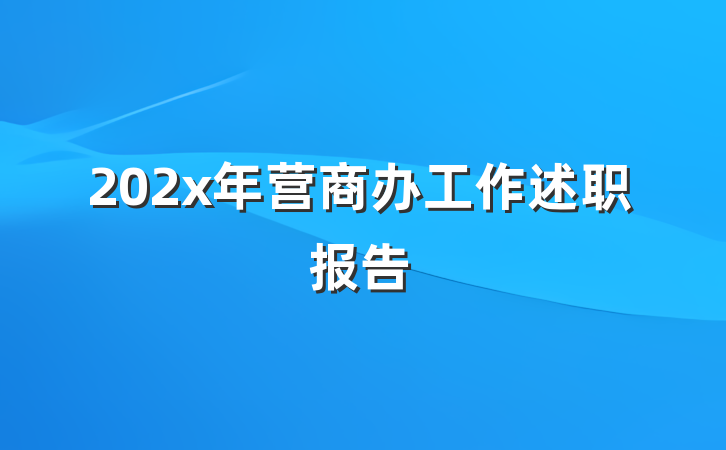 202x年营商办工作述职报告