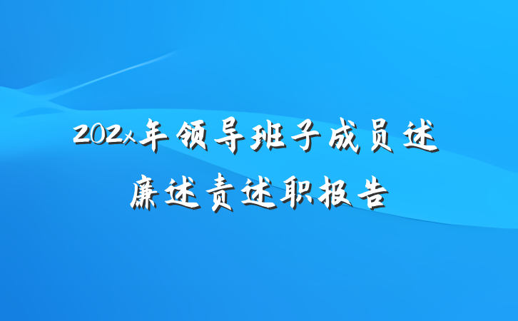 202x年领导班子成员述廉述责述职报告