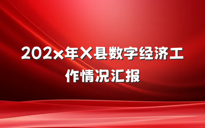 202x年X县数字经济工作情况汇报