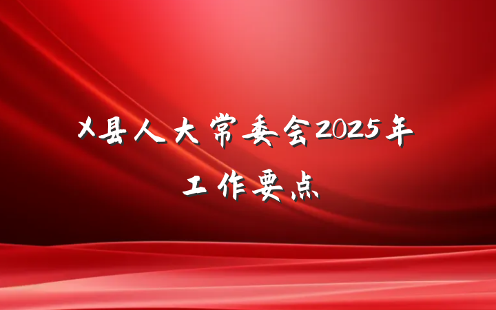 X县人大常委会2025年工作要点