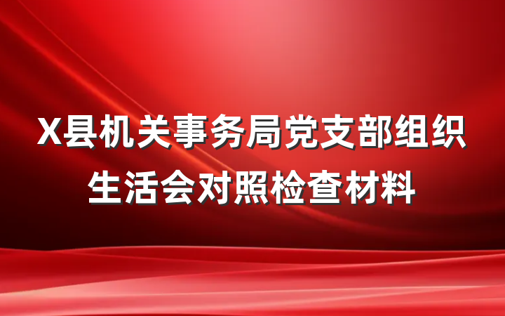 X县机关事务局党支部组织生活会对照检查材料