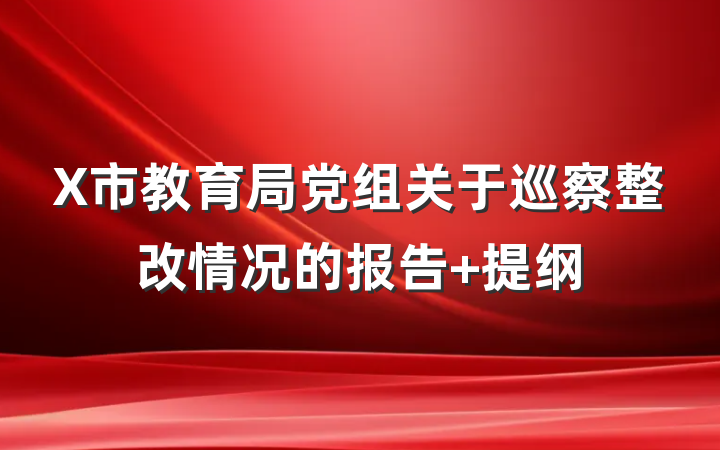 X市教育局党组关于巡察整改情况的报告 提纲