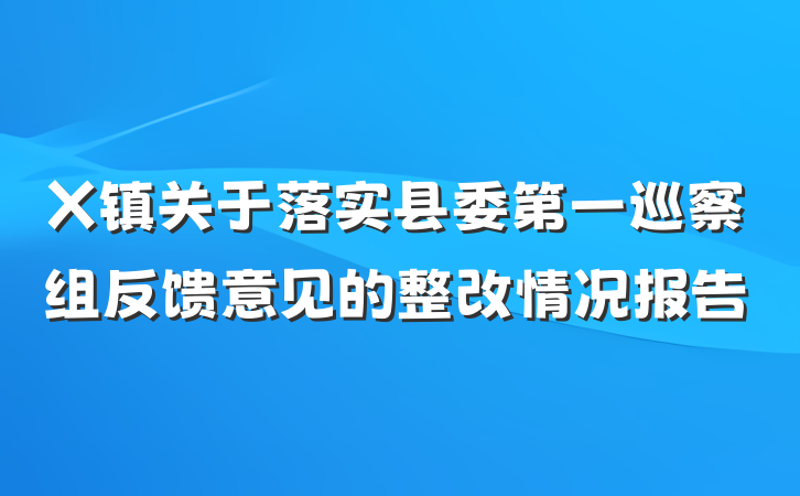 X镇关于落实县委第一巡察组反馈意见的整改情况报告