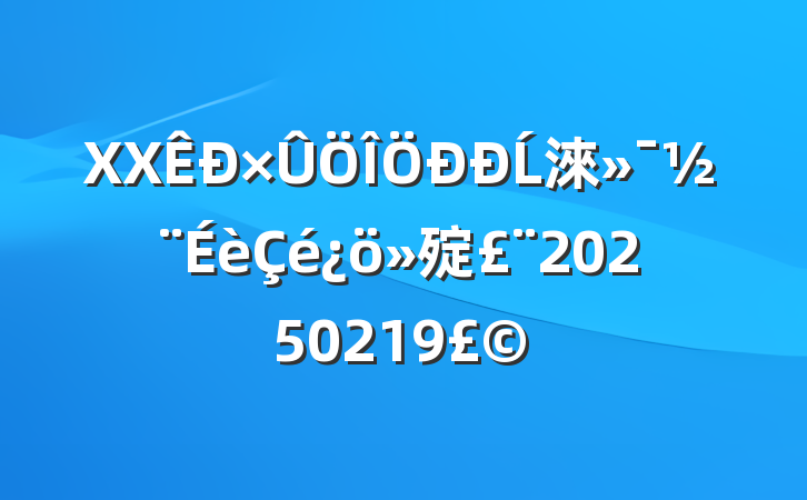 XXĹ淶㱨20250219