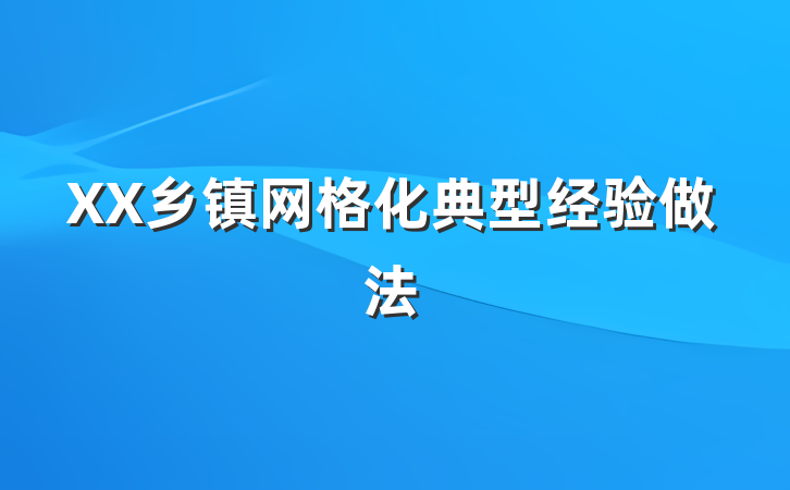 XX乡镇网格化典型经验做法