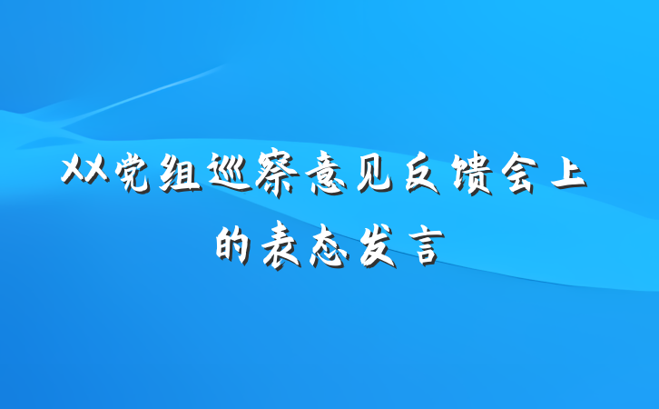 XX党组巡察意见反馈会上的表态发言