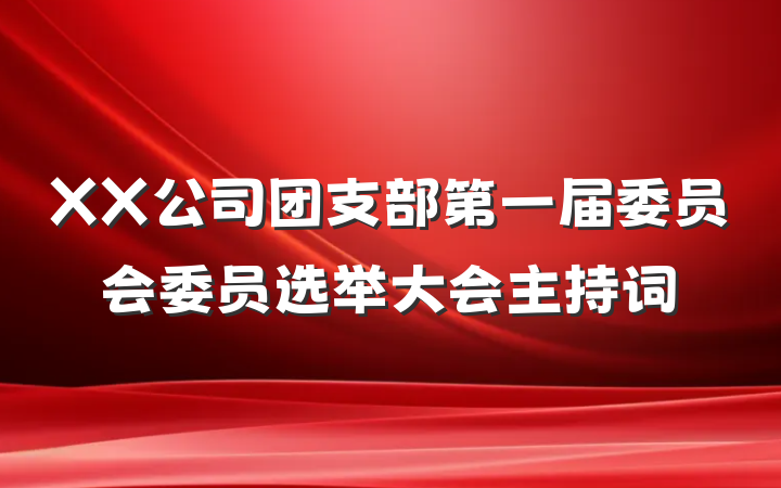 XX公司团支部第一届委员会委员选举大会主持词