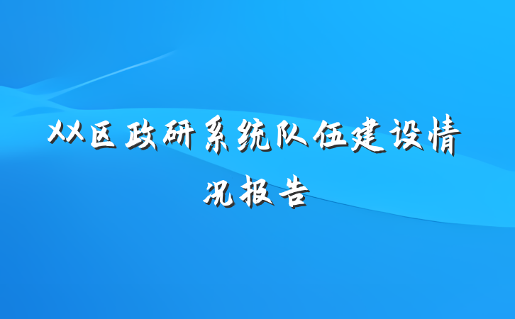 XX区政研系统队伍建设情况报告