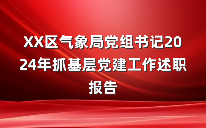 XX区气象局党组书记2024年抓基层党建工作述职报告