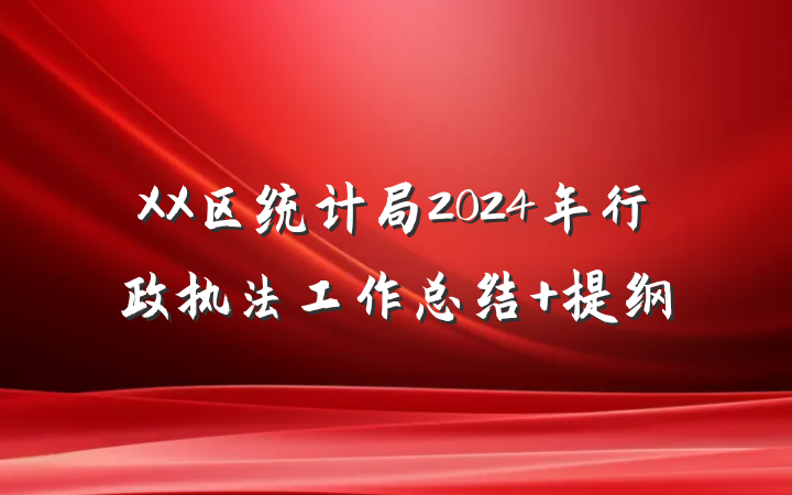 XX区统计局2024年行政执法工作总结 提纲