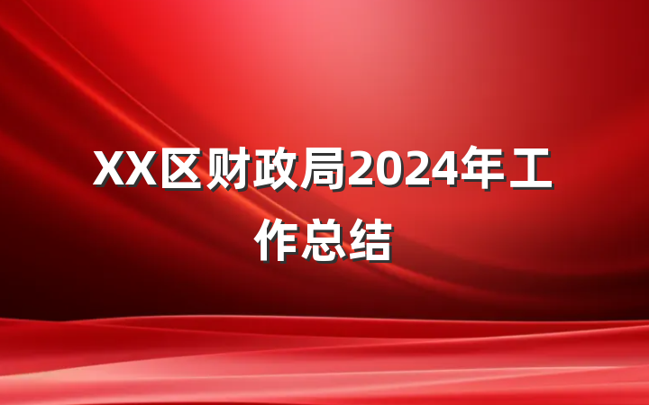 XX区财政局2024年工作总结