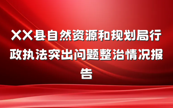 XX县自然资源和规划局行政执法突出问题整治情况报告