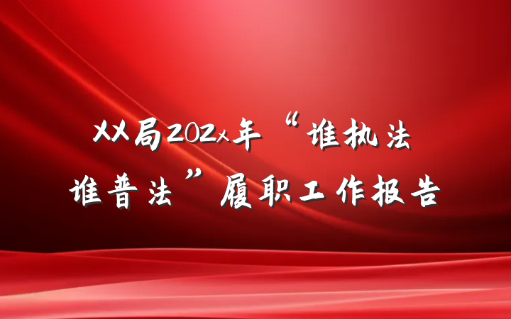 XX局202x年“谁执法谁普法”履职工作报告