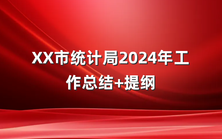 XX市统计局2024年工作总结 提纲