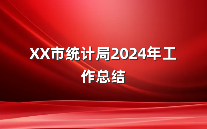XX市统计局2024年工作总结